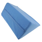 coussin d'élevation bleu mousse mémoire forme incliné support lombaire jambes texture lisse ergonomique