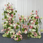 Architectures décoration florales artificielles blanches roses vertes romantiques occasionnelleextérieur mariage anniversaire