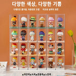 organisateur collection transparent empilable figurines modernes acrylique différentes couleurs clips
