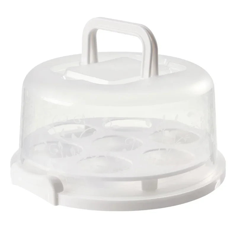 boîte gâteaux transparente moderne poignée muffins gâteau fruits frais blanc rose