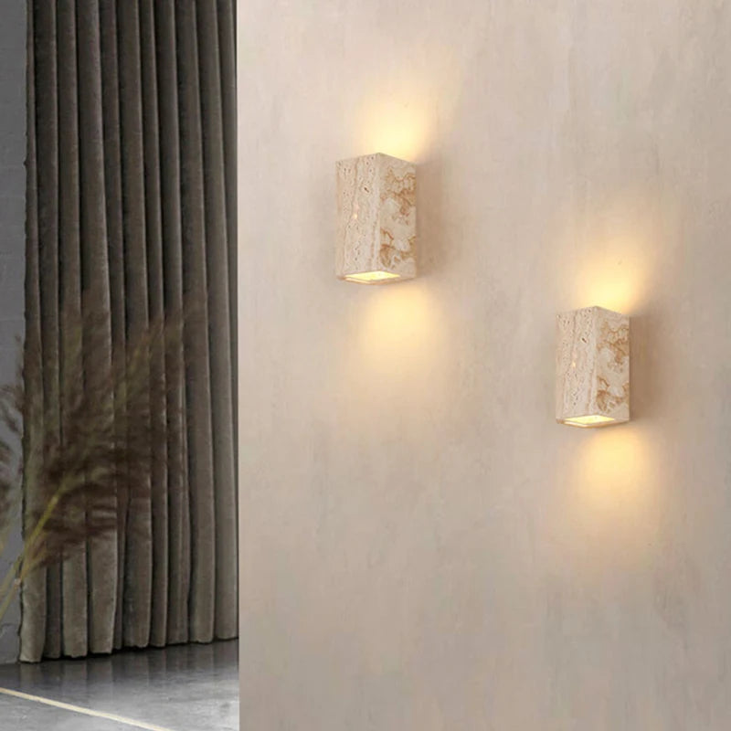 lampe murale moderne ampoules led beige marbrée éclairage ambiance chambre salon minimaliste fixée