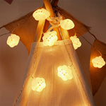 guirlande lumineuse nuages étoiles 20 led jaune rose bleu ambiance enfantin festive camping