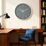 horloge murale moderne quartz aiguille cadran blanc cadre doré numeros 3d relief 10 12