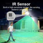 lampe solaire ip65 led motion sensor télécommande moderne noire extérieure murale autonomes