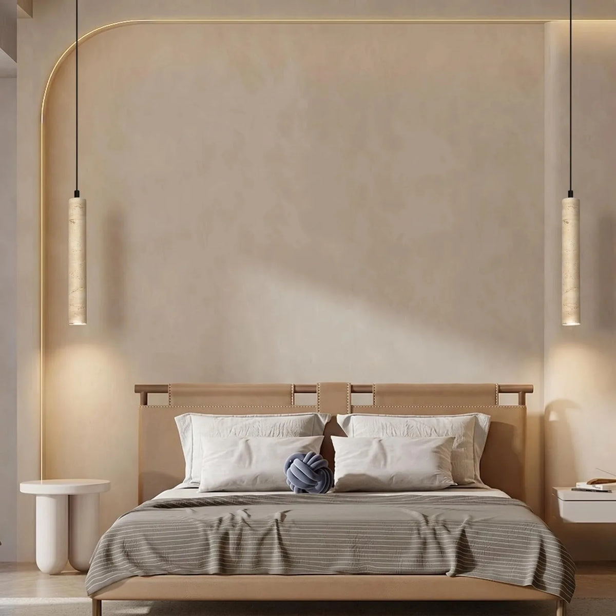suspension lumineuse marbre blanc moderne 4000K 3000K 6000K 28cm 40cm