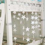 guirlande étoiles papier or argent bleu blanc décoration suspendue mariage chambre enfants