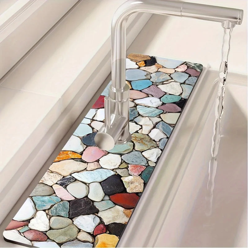 tapis cuisine multicolore moderne antidérapant rapide absorbant drainage barrière éclaboussures polyestère durable