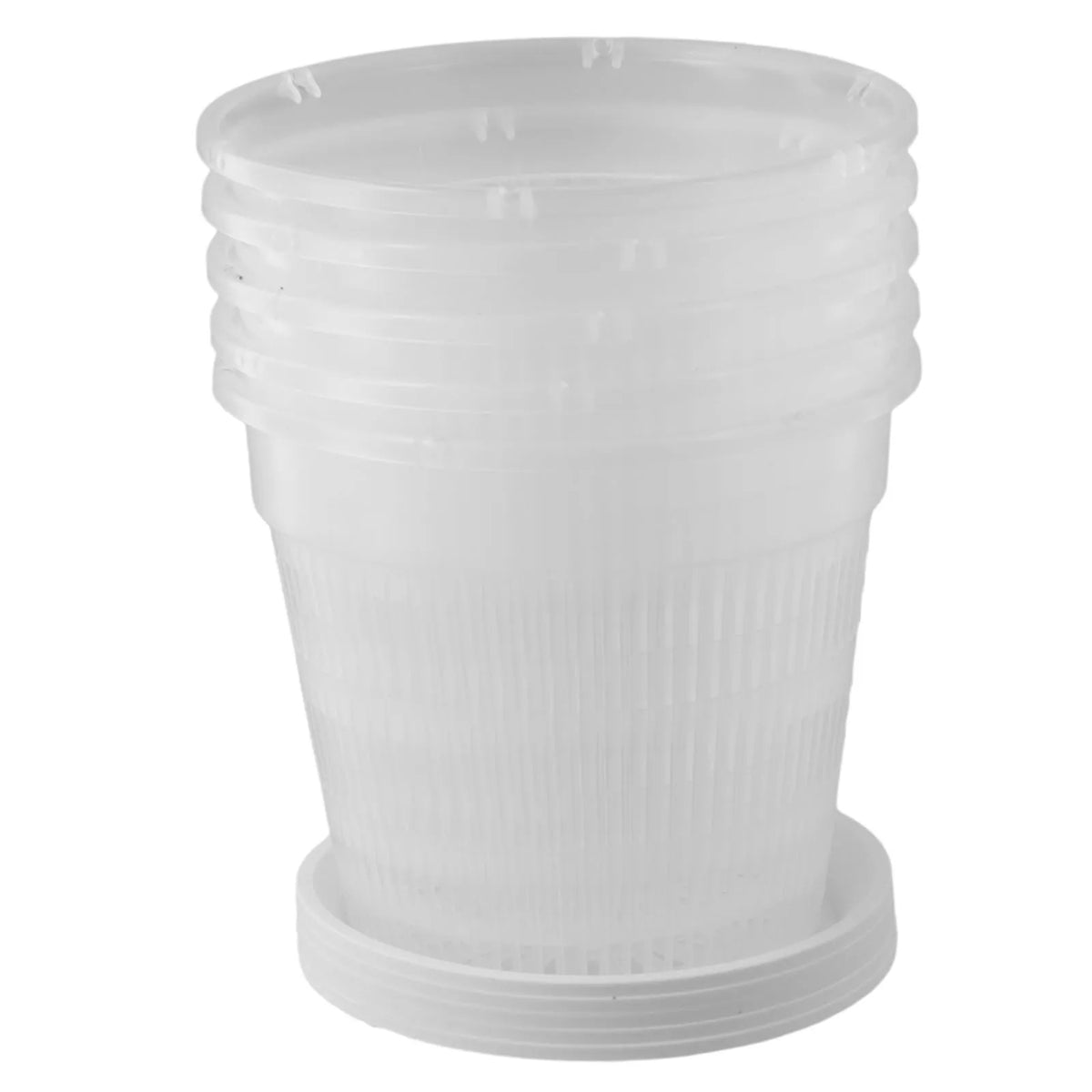 pots fleurs plastique moderne soucoupe structure ajourée controle racines transparent blanc translucide