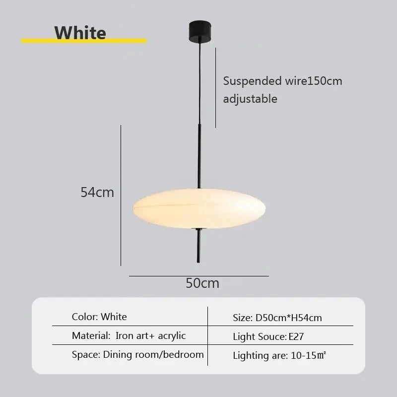 suspension lumineuse moderne minimaliste noir blanc câble rond plat mat