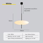 suspension lumineuse moderne minimaliste noir blanc câble rond plat mat