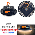 lampe camping rechargeable led bleu marron texture cuir moderne clips indicateur batterie