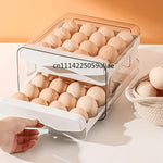 boîte rangement œufs transparente orange moderne poignées deux niveaux grande capacité pratique cuisine
