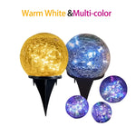 décoration extérieure boule lumineuse solaire ip65 20 led craquelée moderne minimaliste