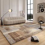 tapis multicolore carreaux géométriques moderne salon chambre extérieur polypropylène polyester lavable main machine