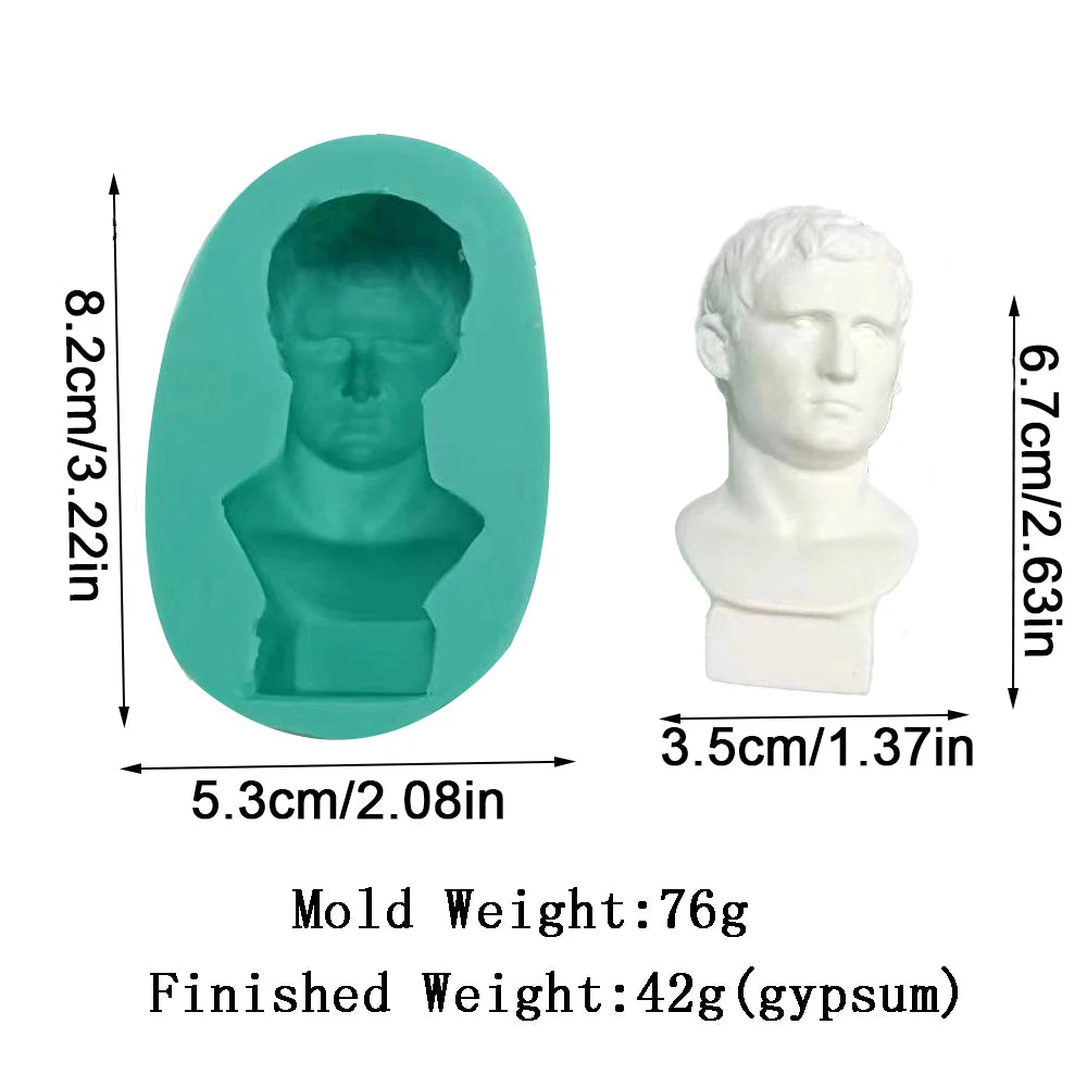 moules silicone bustes sculptés classiques aromathérapie gypse résine époxy decoration gâteau blanc vert