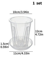 pot plante transparent moderne grille drainage taille moyenne large extra large