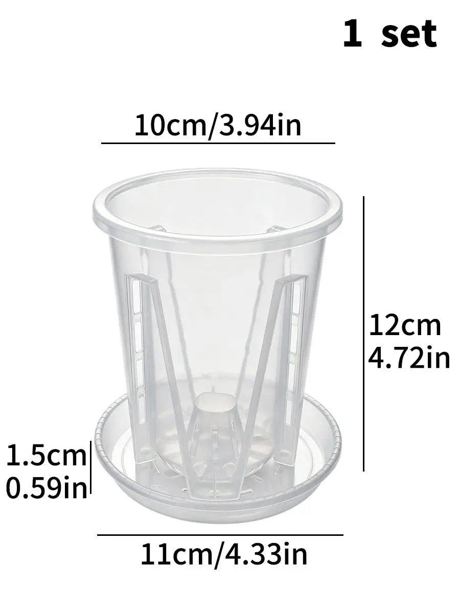 pot plante transparent moderne grille drainage taille moyenne large extra large