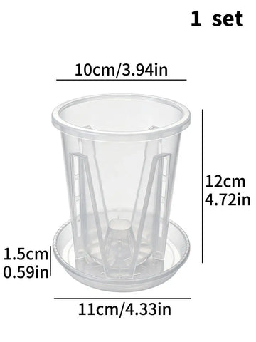 pot plante transparent moderne grille drainage taille moyenne large extra large