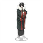 figurines anime acrylique bleu rose verte noire blanche motifs floraux base circulaire décoration collection