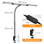 lampe led noir moderne flexible bras ajustable clip facile contrôle tactile