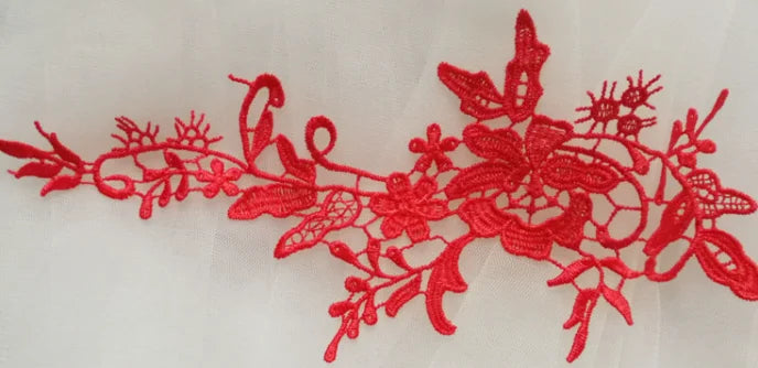 collier broderie florale polyester rouge bleu rose blanc noir floral solvable eau erotique erotique