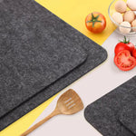 tapis protection cuisine noir feutre antislip résistance chaleur moderne 44x30cm multifonction easy move