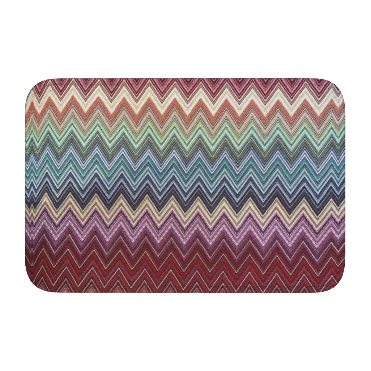 tapis moderne multicolore zigzag antidérapant polyester extérieur intérieur bain chambre