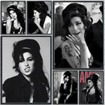 affiches aamy winehouse noir blanc cadres muraux decoration classique facile chambre college moderne pvc