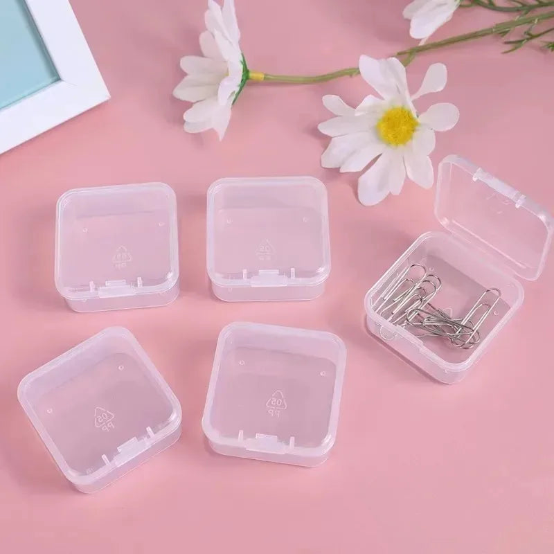 boîtes rangement transparentes réutilisables clips bijoux organisation moderne respectueux environnement