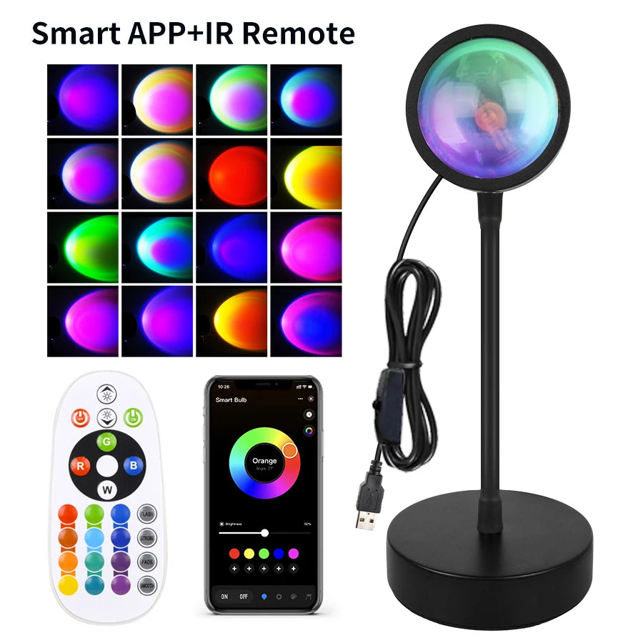 lampe led multicolore moderne télécommande usb app multiorange rouge verte bleue