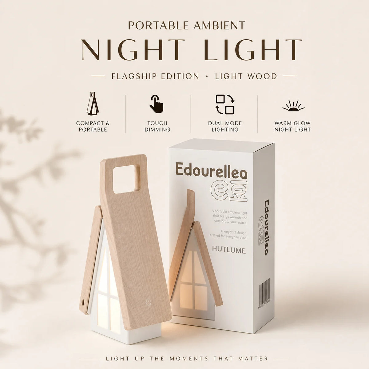 lampe table pliable bois naturel minimaliste niveaux luminosité tactile rechargeable camping chambre