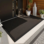 tapis sol antidérapant moderne noir marron bordure texturée structure tridimensionnelle minimaliste entrée porche