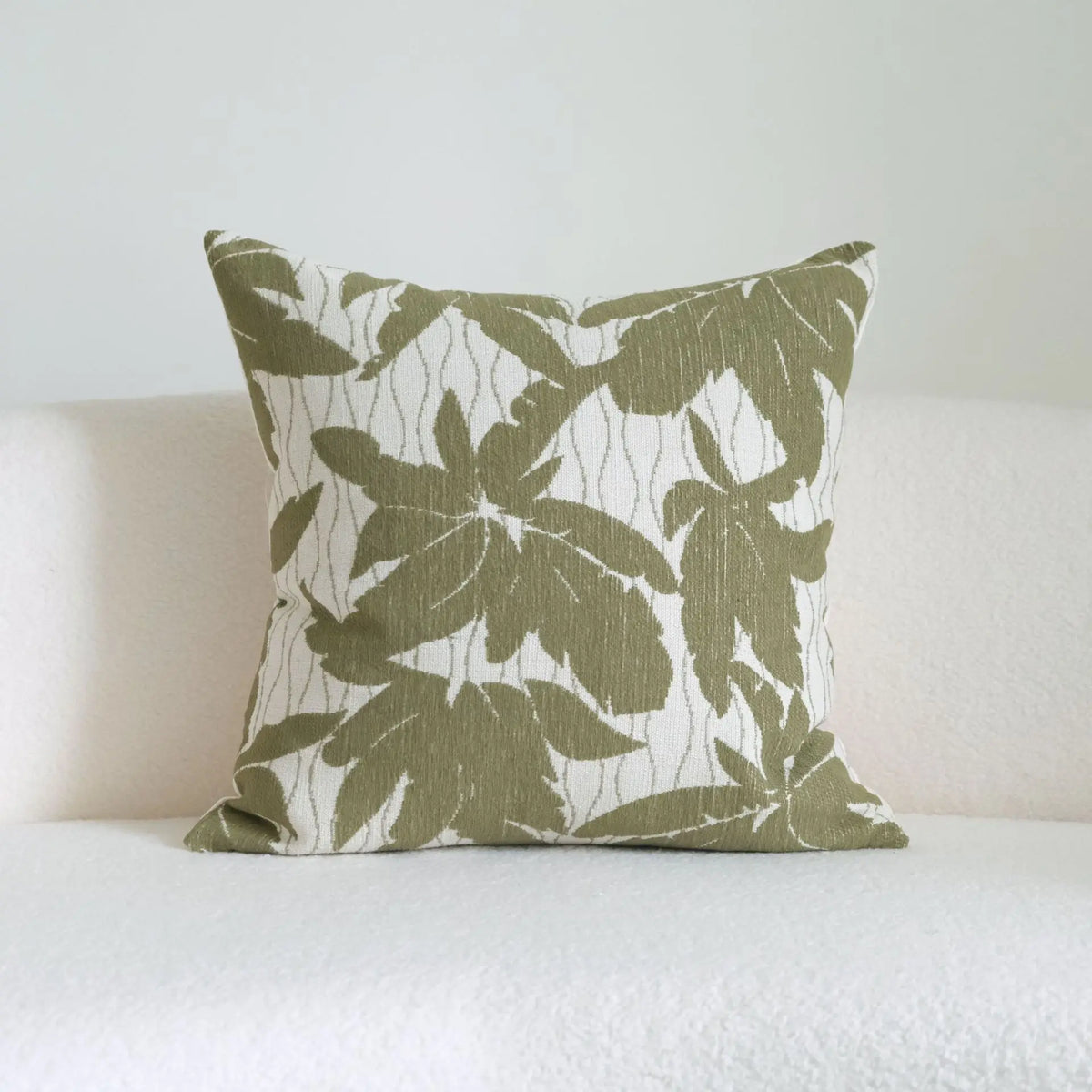 taies d'oreiller jacquard vert feuilles géométrique moderne coton polyester 30x50cm 45x45cm 50x50cm