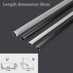 Profilé aluminium noir forme U pour bande LED
