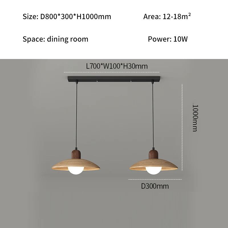 suspension lumineuse moderne bois clair taille 100cm éclairage salon chambre restaurant
