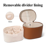 boîte rangement cosmétique cuir marron noir rose blanc moderne minimaliste impermeable poignee amovible
