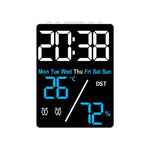 horloge numérique moderne affichage heure jour température humidité alarme rechargeable noir blancécran led