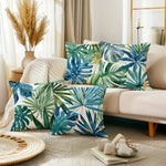 taies d'oreiller motif feuilles tropicales moderne polyester peacheskin 40x40cm 45x45cm 50x50cm 60x60cm