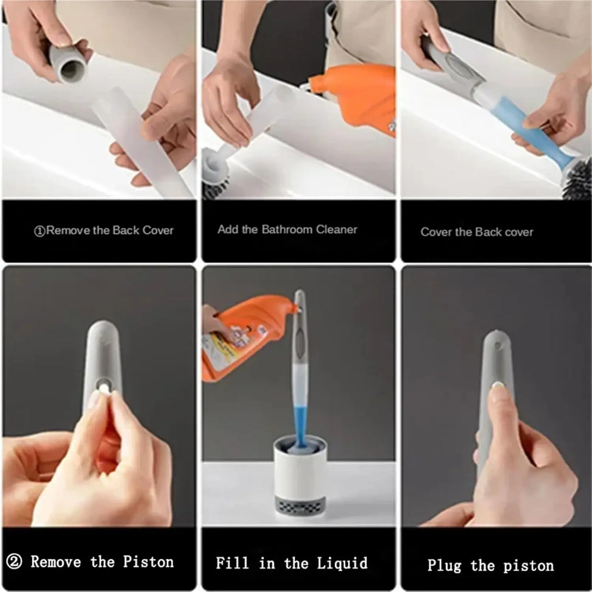 nettoyeur toilette pulvérisateur eau brosse silicone support mural balai wc réservoir intégré moderne blanc