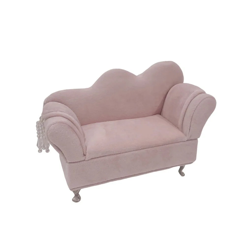 présentoir bijoux velours rose canapé armoire ensemble miniatures classiques pieds métalliques
