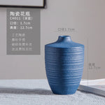 vases modernes céramique rouge bleu vert jaune rose rayures horizontales