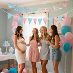 guirlande fanions pailletés bleu rose révélation sexe bannières coeurs lettres décorations féminines occasionnelle événement
