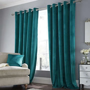 rideau vert foncé velours opacité totale élégant métalliques tringle décoration intérieure chambre sommeil peaceful