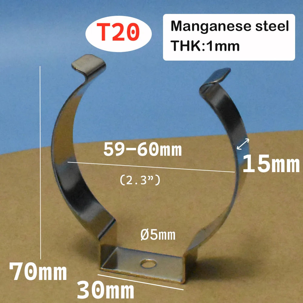 clip support fixation tube led metal argenté montage surface accessoires luminaires intérieur moderne