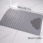 tapis douche bain gris bleu clair texturé cercles reliefs moderne minimaliste