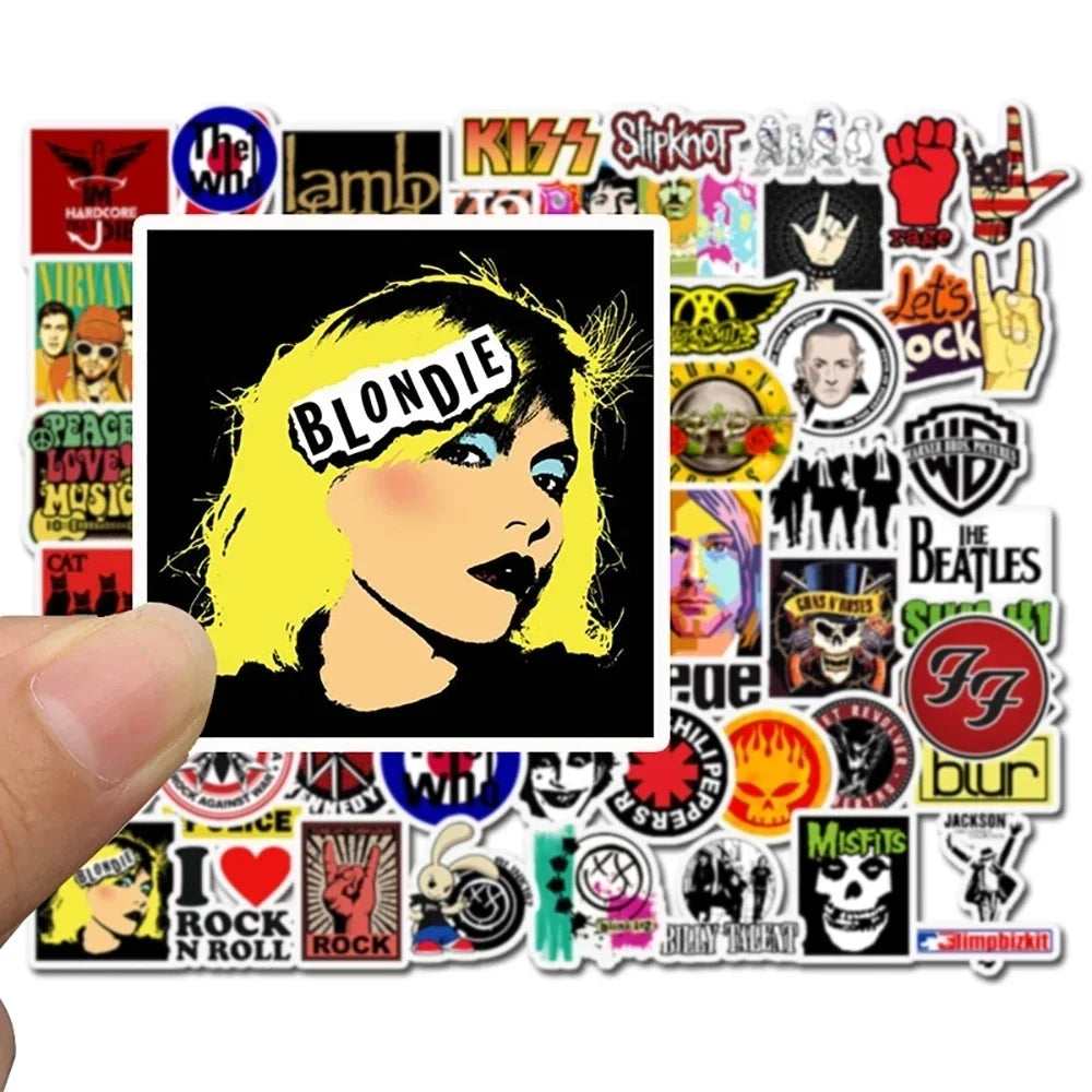 sticker rock punk musicien adhésif étanche divers artistes groupe brillant multicolore
