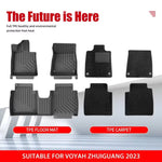 tapis sol imperméable noir rayures diagonales clips fixation tapis voiture moderne