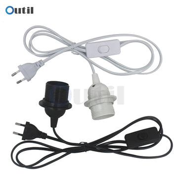 suspension lampe moderne kit noir blanc clips e27 ampoule support câble 1.8m interrupteur 303