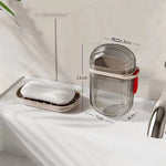 boîte rangement transparent moderne plateau drainage produits toilette portable minimaliste