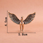 statue cheval bronze doré motifs floraux géométriques artisanal rétro bouclier couronne